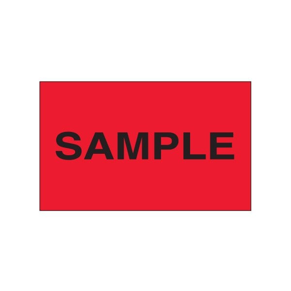 Bsc Preferred 3 x 5'' - ''Sample'' Fluorescent Red Labels BUY00024036 - main